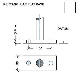Flat Base Galvanised Handrail Standard